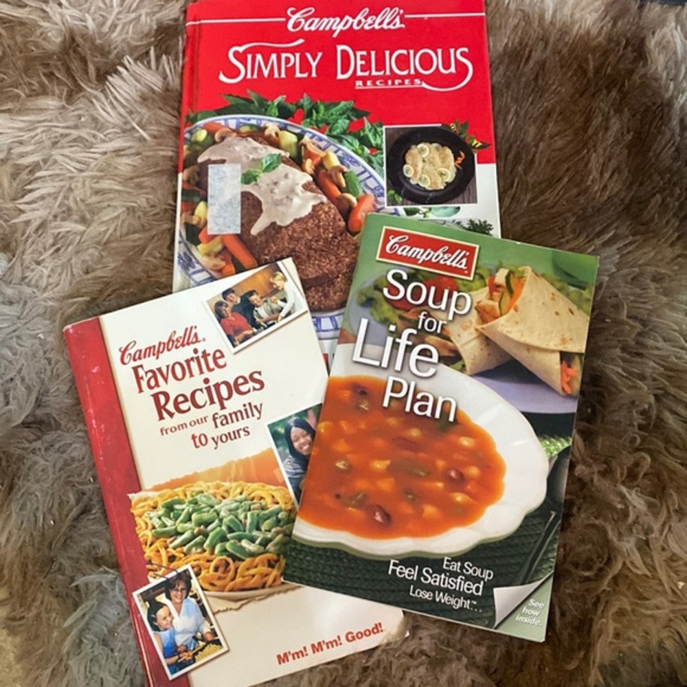 Campbell's Simply Delicious Recipes hardcover book and 2 mini books